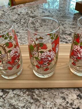 Vintage Strawberry Shortcake Glass Tumbler - Cute Character Print